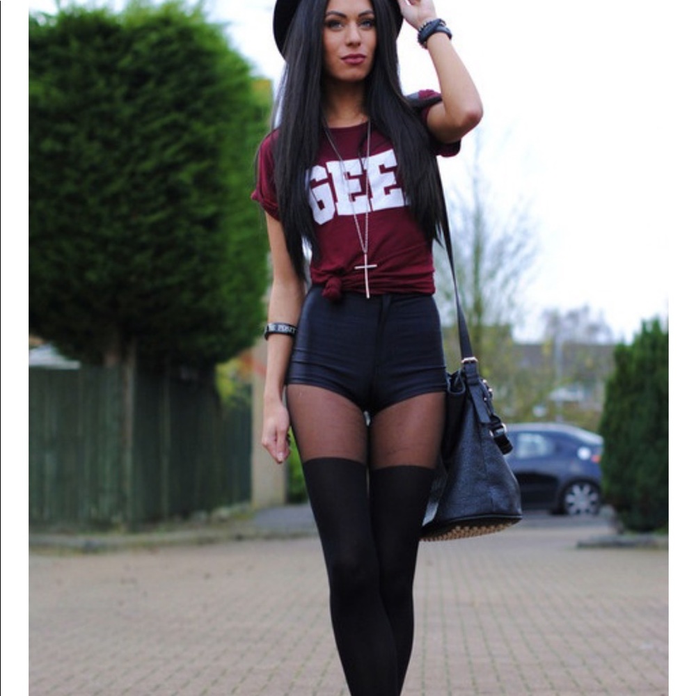 Black nylon stretch shorts